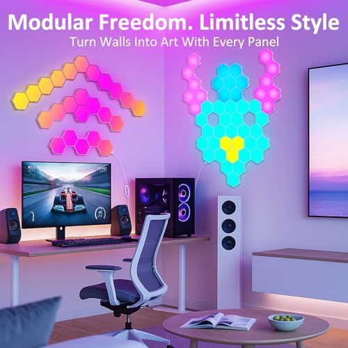 Hexa Light Panels, RGB Hexagon LED Wall Lights, Smart Home Creative Wall - Image 6
