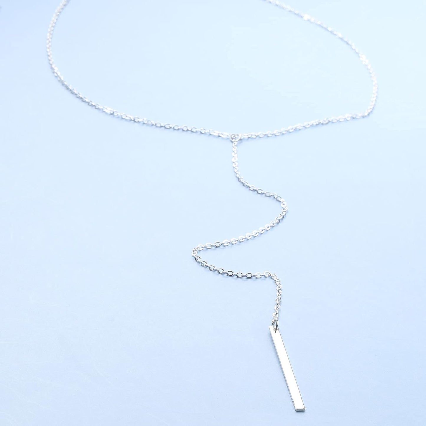 Boho Long Bar Necklace Choker Y Lariat Necklace Chain Minimalist Drop Necklace Jewelry for Women and Girls