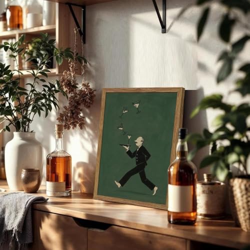 Vintage Cocktail Wall Art, Funny Waiter Running - Image 7