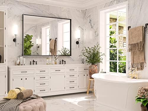 Keonjinn 40x30 Inch Black Bathroom Mirror - Image 2
