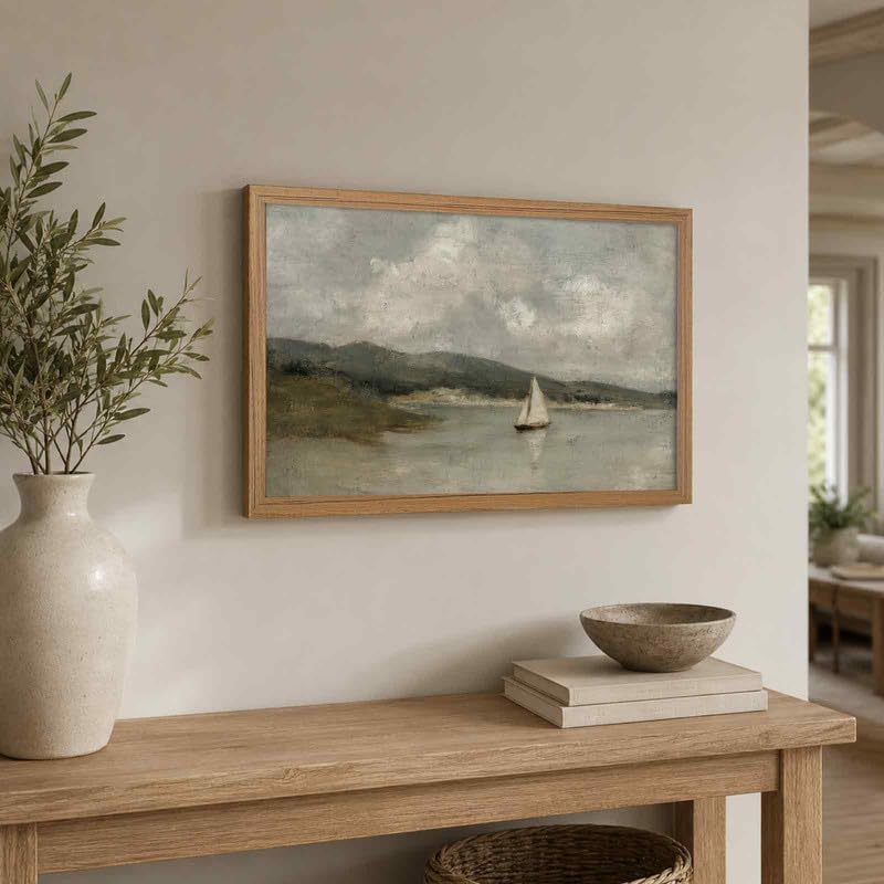 SEYSHUI Coastal Wall Art Nautical Sailboat Wall Decor Framed - Image 2