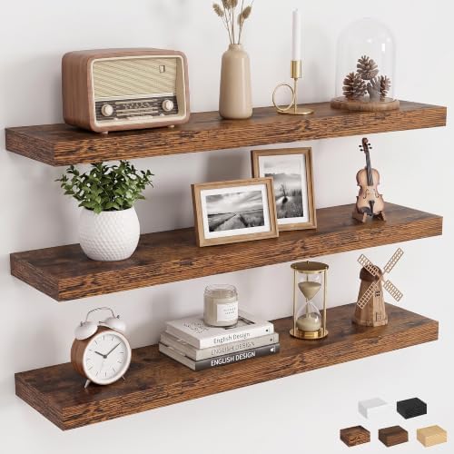 30" x 6.7" Wall Shelf, Rustic Wood Floating Shelf by Dreamland
