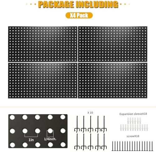 4 Pack Metal Pegboard Panels 24" x 12" - Image 4
