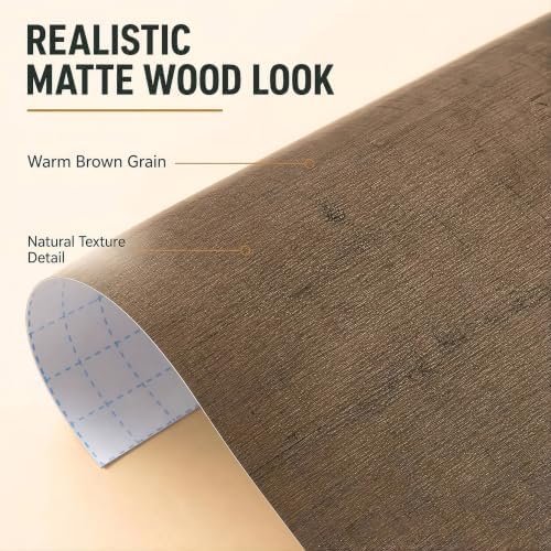 Wood Contact Paper Peel and Stick Coffee Brown Walnut Wood Grain Wallpaper - Image 2