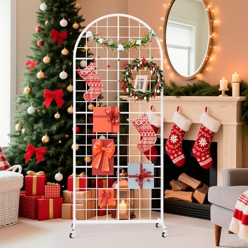VGMiu Grid Wall Panel 2' x 5.2' FT Metal Grid Display Stand 1PCS White - Image 7