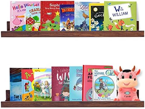 AZSKY Floating Book Shelves Wall Mounted Photo Shelf Picture Ledge Deep Walnut by AZSKYMakeyourlifebetter