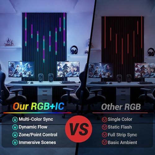 HAMRVL RGB+IC Smart Recessed Lighting Wall Panel Lights, APP & Remote Control - Image 2