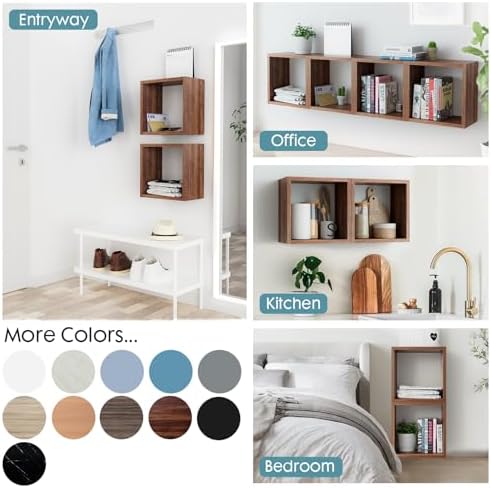 Kaboon Cube Floating Shelves Set2, Display Shelves Wall Mount 7.75" D x 12.5" W - Image 6