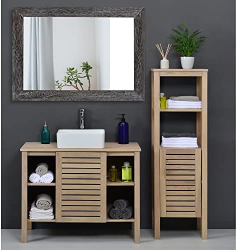 AAZZKANG Wall Mirror with Rectangle Wood Frame Large 26"x18" Rustic Decorative - Image 6