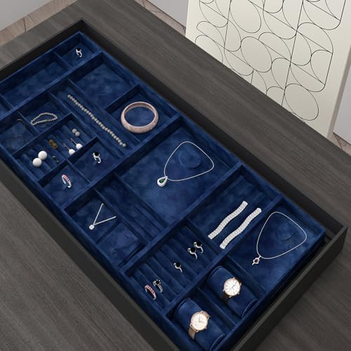CHIHUT 12"x100" Blue Felt Drawer Liner Self Adhesive Velvet Flocking Liner - Image 2