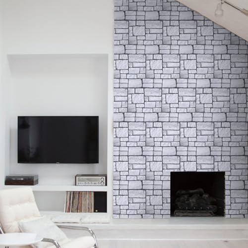Commomy 3D Faux Stone Wall Panels Peel and Stick 10 Pcs 11.8" x 11.8" - Image 2