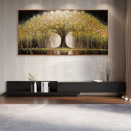 Gold Tree Of Life Wall Art Decor 29.5"x58" Framed Wall Art - Image 5