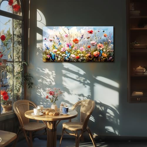 SERIMINO Flower Market Wall Art, Floral Botanical Wall Pictures 20"X40" - Image 3