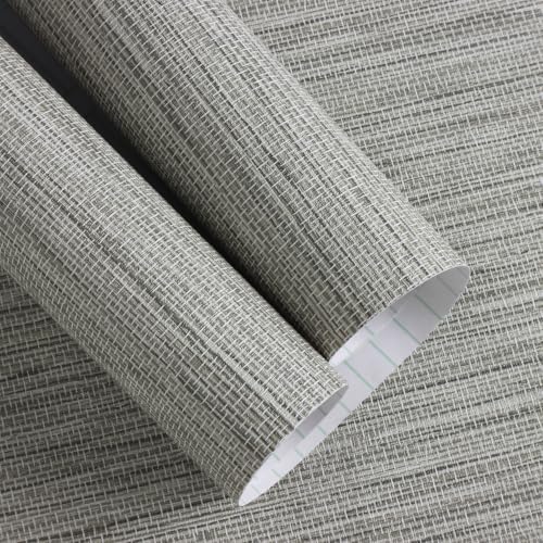 Grasscloth Peel and Stick Wallpaper Faux Linen 17.3in x 118.1in - Image 5