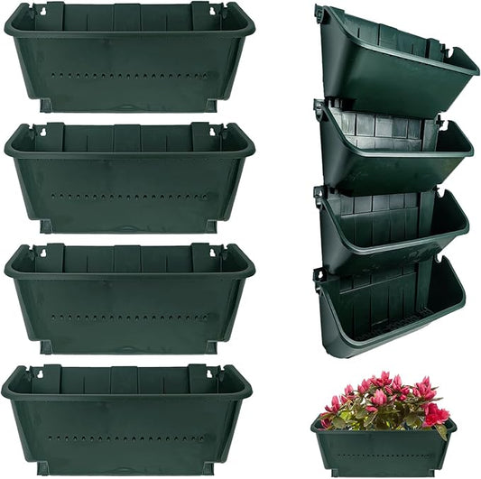 Self-Watering Wall Mounted Planter Set, Indoor and Outdoor Vertical Planter by Unknown
