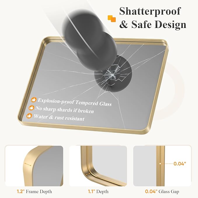 NEWBULIG 24X32 Inch Bathroom Mirror - Image 4