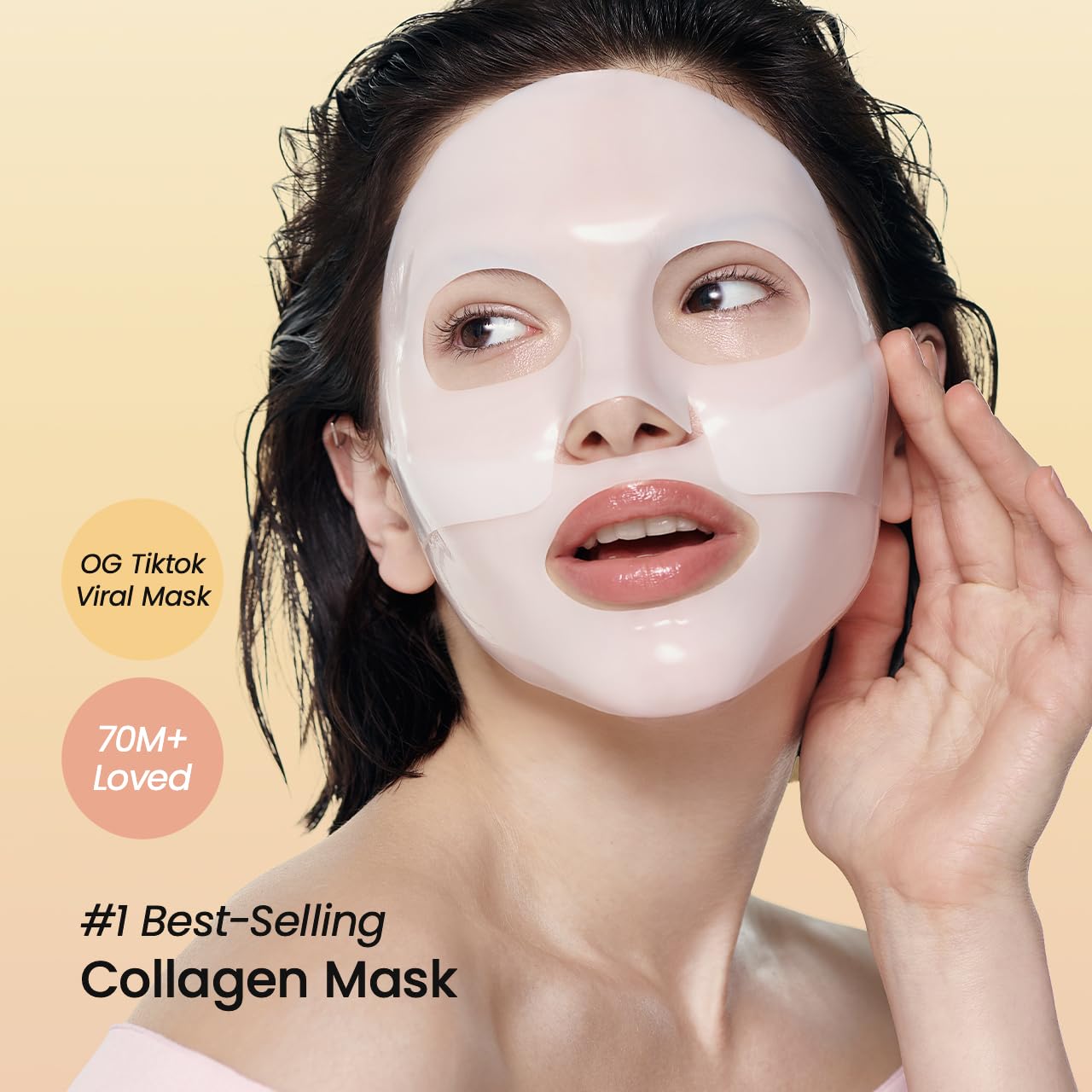 BIODANCE Bio-Collagen Real Deep Mask, Hydrating Overnight Hydrogel Mask, Pore Minimizing, Elasticity, Plumping Improvement, Korean Skincare | 1.19oz(34g) x 4ea