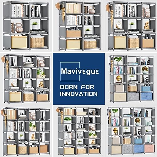 Metal Book Shelf, 18 Cube Storage Organizer Closet, Bookcase - Image 6