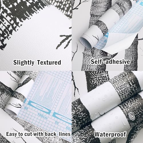 17.7" X 197" Birch Tree Wallpaper Peel and Stick Wallpaper - Image 4