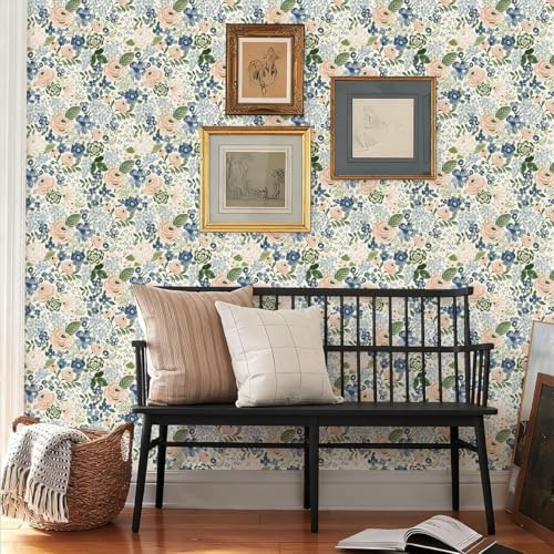 Wudnaye Blue Floral Peel and Stick Wallpaper - Image 5