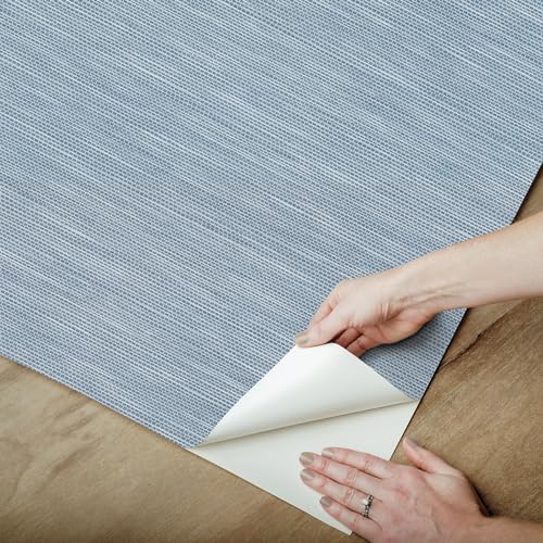 RoomMates Stella Dusty Blue Grasscloth Peel and Stick Wallpaper, RMK12778PL - Image 6