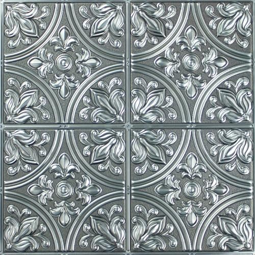 RoomMates TIL4624FLT StickTiles Silver Tin Peel and Stick Tile by RoomMates