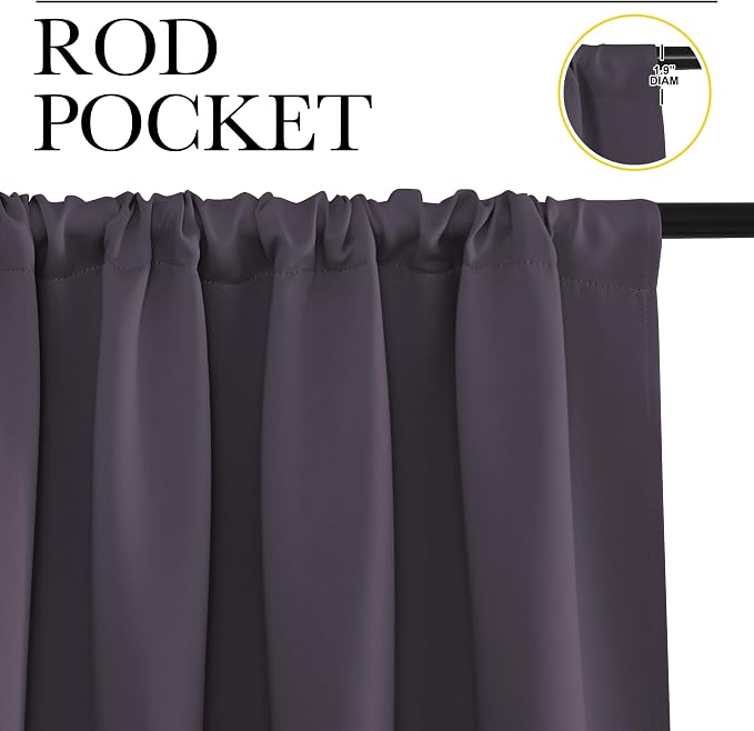 NICETOWN Blackout Curtains for Living Curtains, 52 by 63 Inch, Window Treatment - Image 2