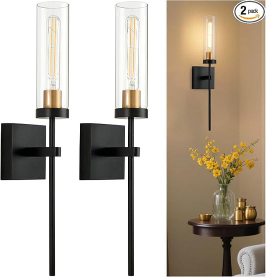 SANTOSTOCK Battery Operated Wall Sconce Set of 2, Rechargeable Wall Lights by SANTOSTOCK