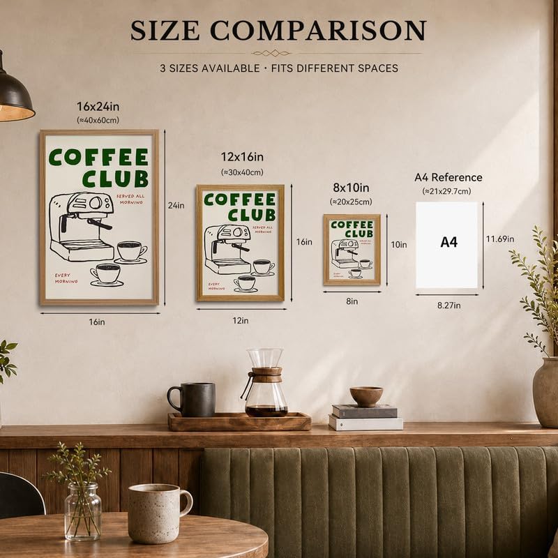 Coffee Bar Framed Wall Art Espresso Machine Picture Kitchen Wall Decor - Image 7