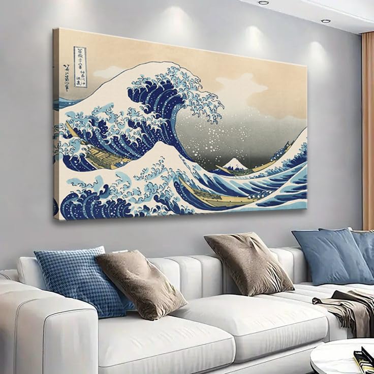 OKEXCKK The Great Wave off Kanagawa by Katsushika Hoki Wall Art Decor, Classic by OKEXCKK