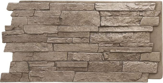EverStone Acadia Ledge Faux Stone Panel, Soft Ash Color by EkenaMillwork