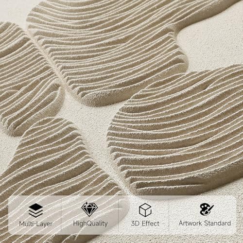 Thalasse Abstract Wall Art Large Framed 3D Sandstone 24x36 In - Image 3