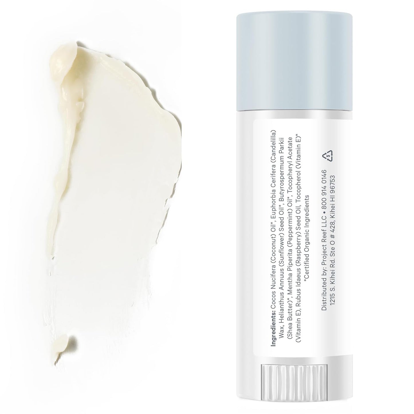 Cooling Lip Balm w/Organic Peppermint, Shea Butter, Vitamin E, Hydrating Chapstick, Soothe Dry Sunburnt Lips, After Sun Care, 2 Pack