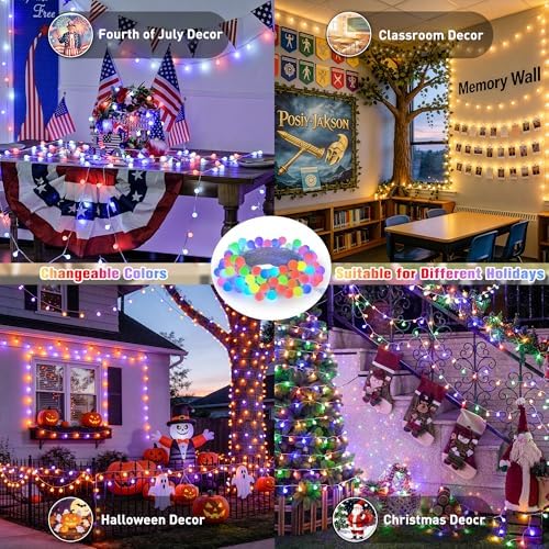JMEXSUSS Connectable 33ft 100 LED Color Changing String Lights - Image 2