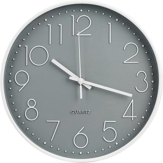 Wall Clock Non-Ticking Silent Modern Simple Style Round Decor Clock by BAKBRAND