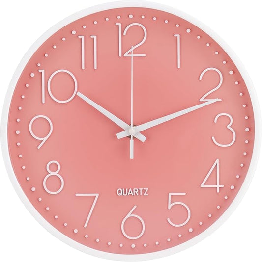 Wall Clock Non-Ticking Silent Modern Simple Style Round Decor Clock by BAKBRAND