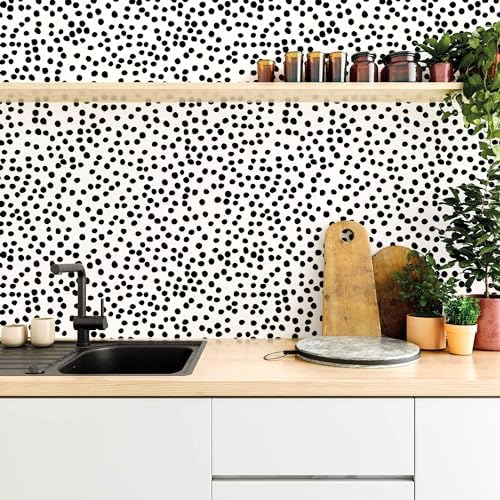Jeweluck Peel and Stick Wallpaper Polka Dot Wallpaper 17.7” x 590.5” - Image 2
