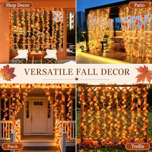 suddus Curtain Lights, Fall Garland - Image 5