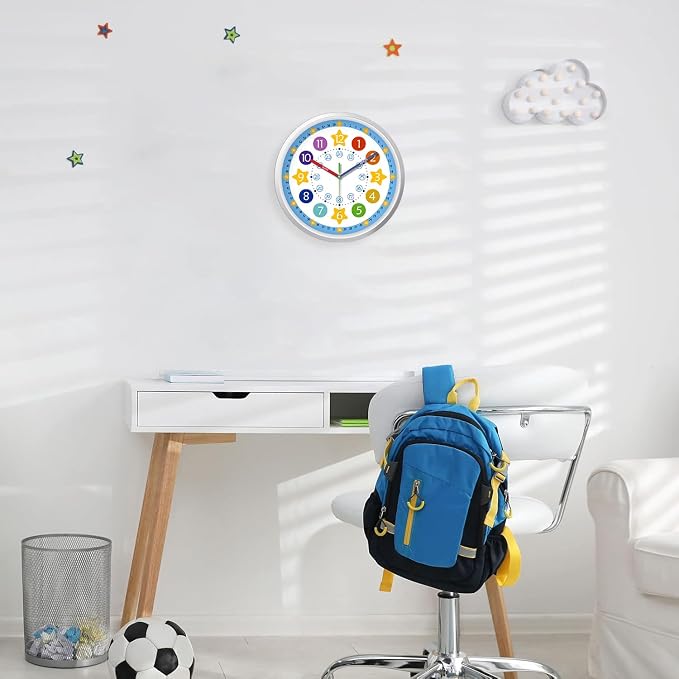 XFM Large Kids Wall Clock 16 Inch Silent Non Ticking Quartz Battery Operated - Image 5