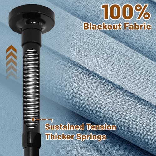AJAZZ Room Divider Curtain+ Tension Curtain Rod No Drilling 43-120× 35-100 in - Image 6