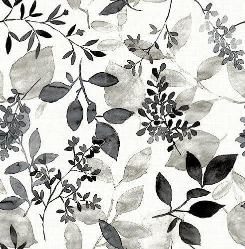 NuWallpaper Black Breezy Peel and Stick Wallpaper, Removable Wallpaper by NuWallpaper