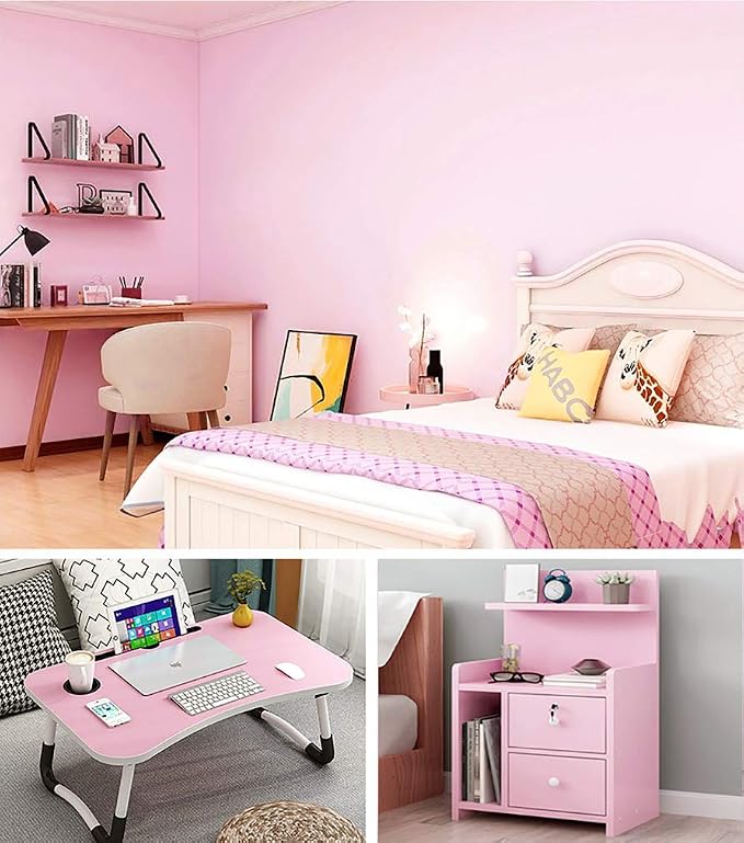 393"x17.7" Pink Peel and Stick Wallpaper Solid Color Contact Paper Self - Image 5