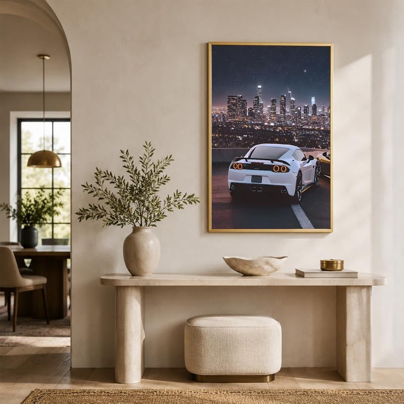 InkFlow Posters City Skyline Sports Car Canvas Poster - Image 6