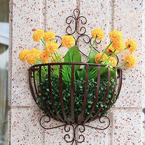 YARNOW Wall Mounted Planter Basket European Style Iron Flowerpot Rack - Image 2