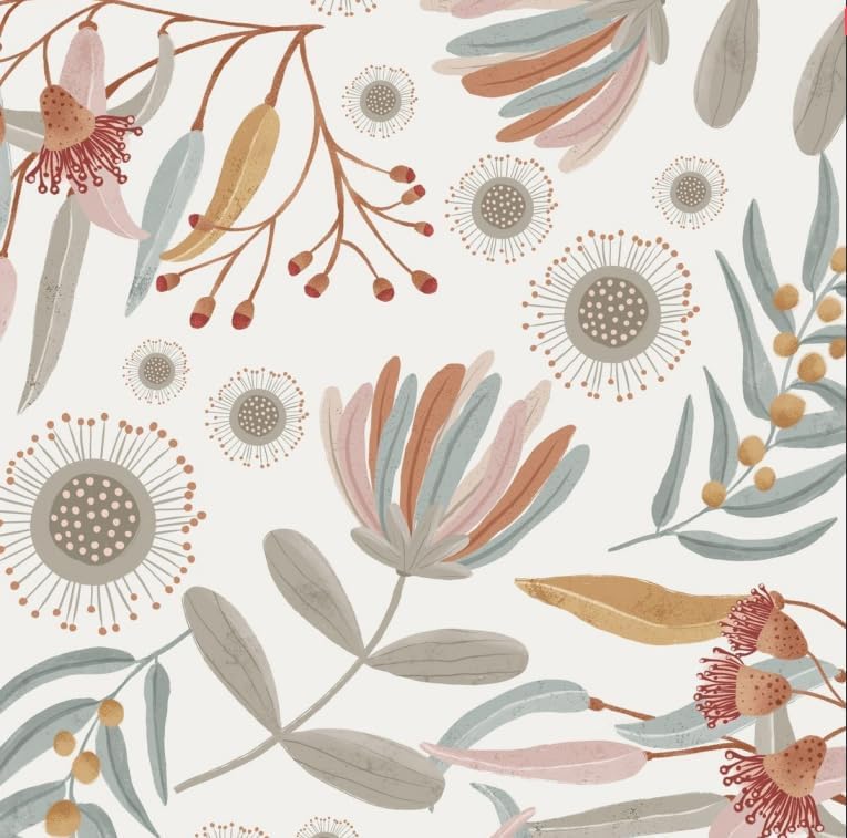Hopepak Vintage Wallpaper Peel and Stick Floral Wallpaper Boho Floral Contact by Hopepak