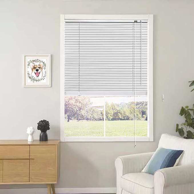 YIIBAII Mini Blinds Suitable for 33.5" W x 64" H Windows 1" Aluminum Horizontal by YIIBAII