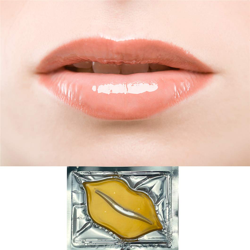 30PCS Collagen Lip Masks,Crystal Moisturizing Lip Care Pads Lip Patches for Dry Lips & Anti-Chapped, Smoothing Lip Fine Lines, Plumping Your Lips Attractive, Gold