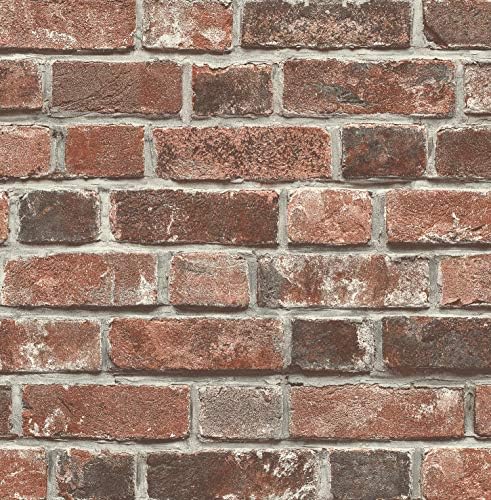NextWall Distressed Faux Brick Peel and Stick Wallpaper by NextWall