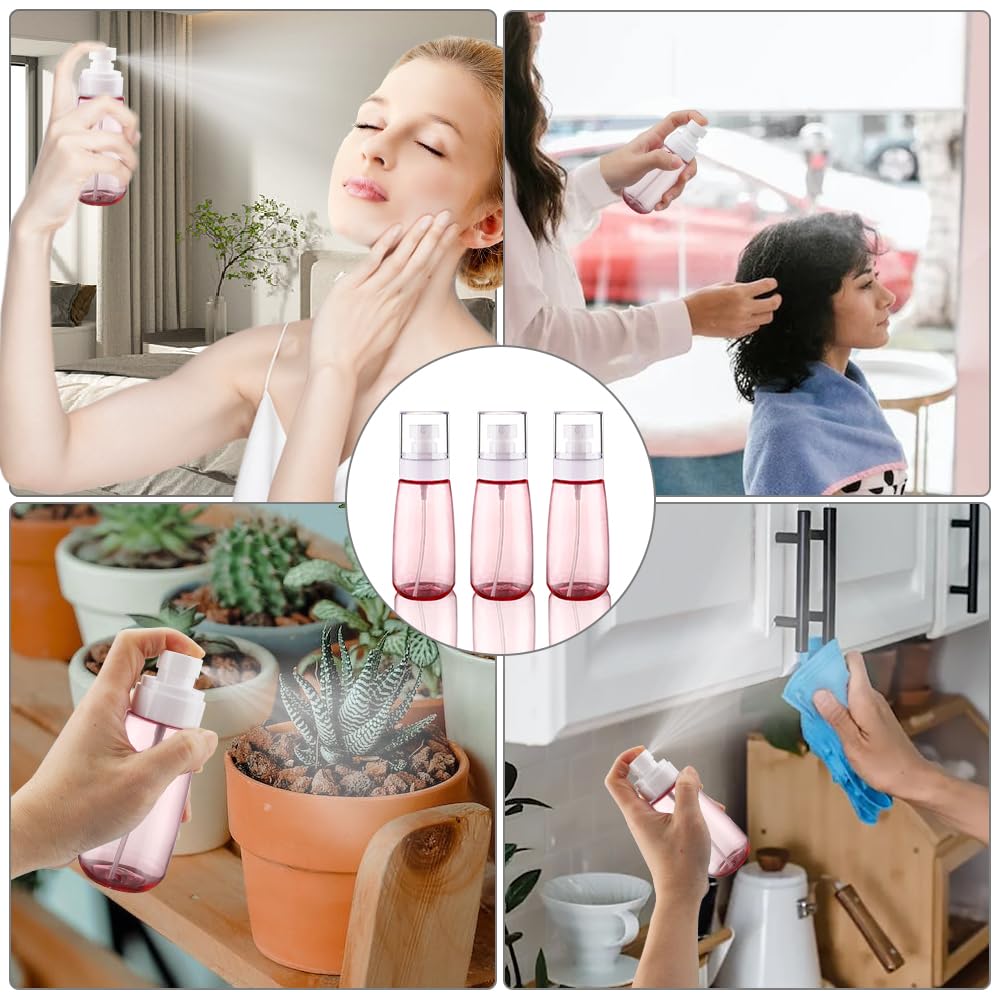 Cosywell Travel Size Spray Bottle TSA Approved 3.4oz 100ml 3 Pack Leak Proof Fine Mist Spray Bottles Empty Refillable Mist Sprayer for Perfume Essential Oils Toners Rose Water Cosmetics (3Pink)