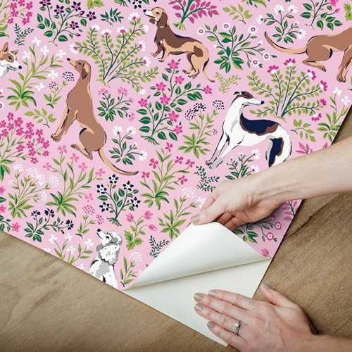 NuWallpaper x Printfresh Must Love Dogs Pink Peel and Stick Wallpaper - Image 4